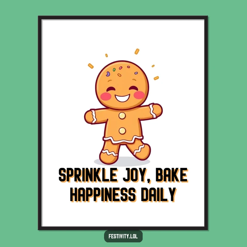 Funny Free Printable Gingerbread Man Art: Downloadable Wall Art for a Whimsical Kitchen Decor!