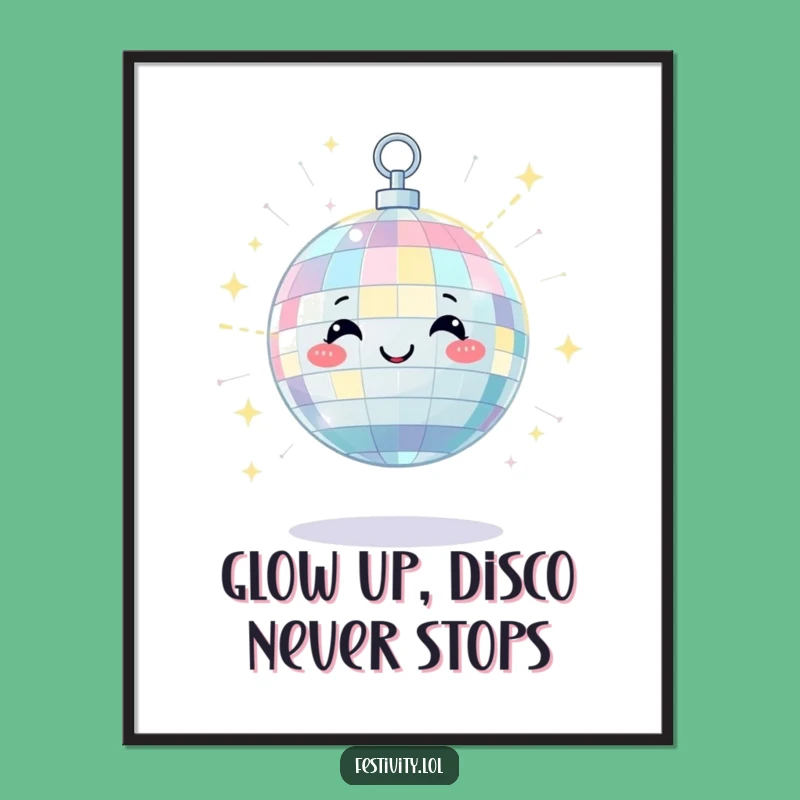 Free Printable Wall Art: Groovy Disco Ball Downloadable Decor Gift