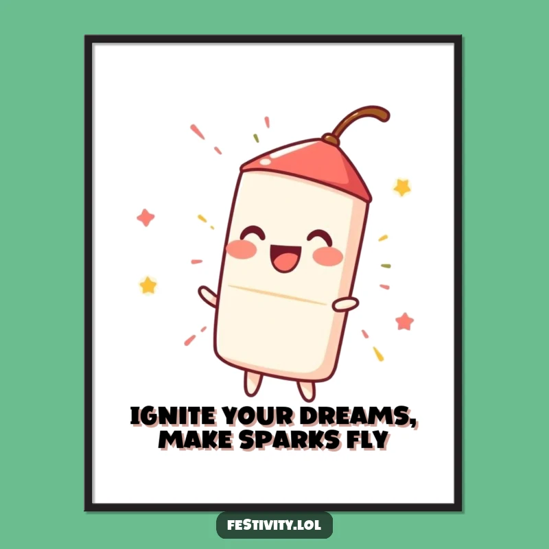 Funny Free Printable Wall Art: Firecracker Spark - Explosive Downloadable Art