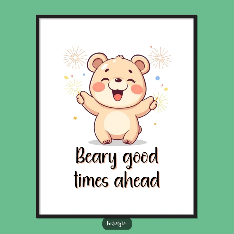 Joyful Bear Cub Free Printable Wall Art: Radiant Downloadable Decor
