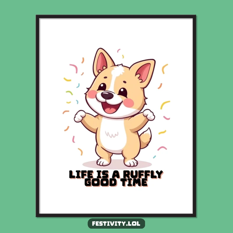 Free Printable Wall Art: Dog Dance Party - Funny Downloadable Decor