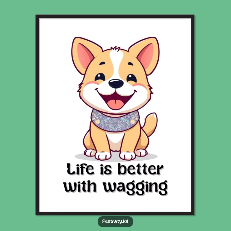 Funny Downloadable Art: Happy Doggo Decor! Free Printable Wall Art for Pet Lovers.