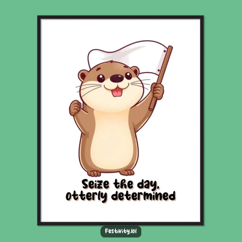 Free Printable Wall Art: Otter's Flag of Triumph, Motivational Downloadable Decor