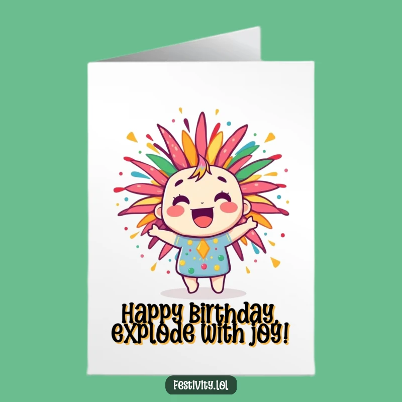 Free Printable Birthday Card: Firework Burst Funny Downloadable Gift