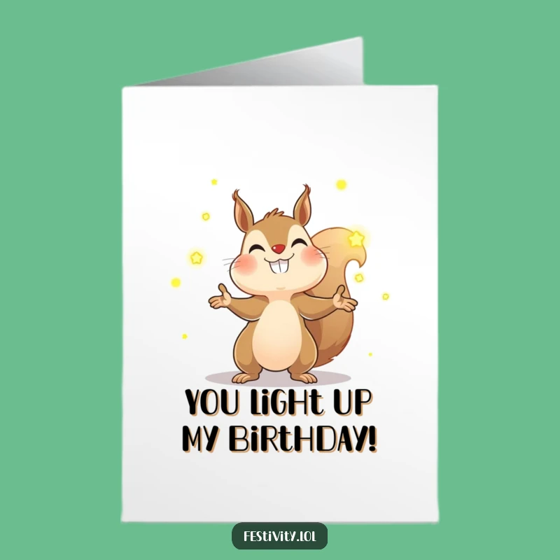 Free Printable Birthday Card: Juggling Squirrel, Funny Downloadable Gift
