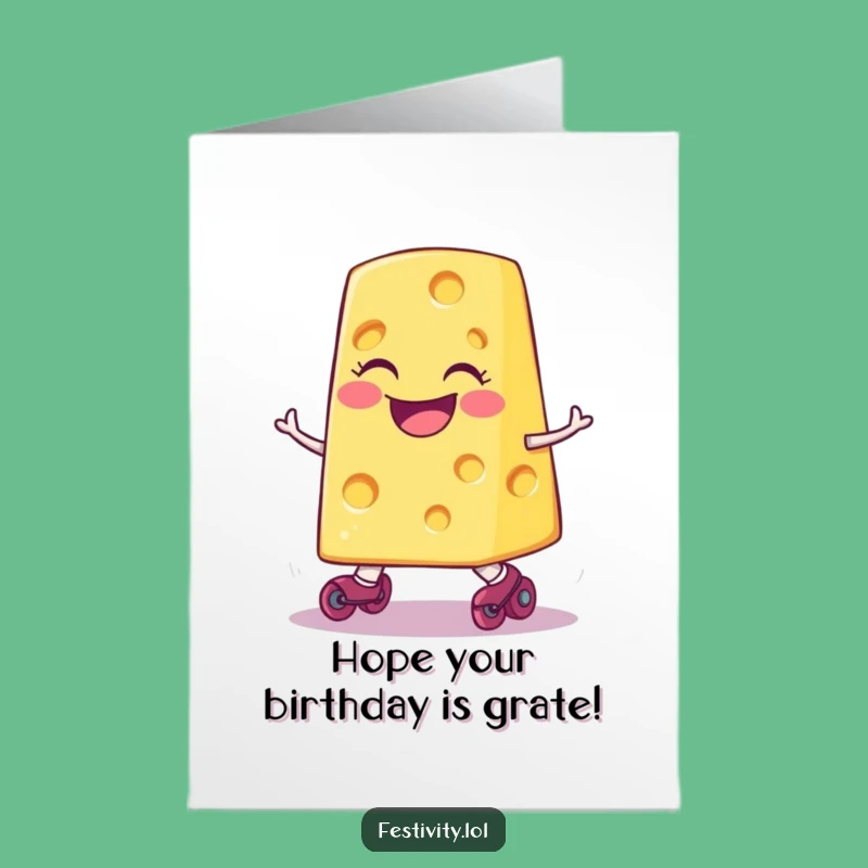 Free Printable Birthday Card: Tripping Cheese Skater - A Hilarious Downloadable Gift