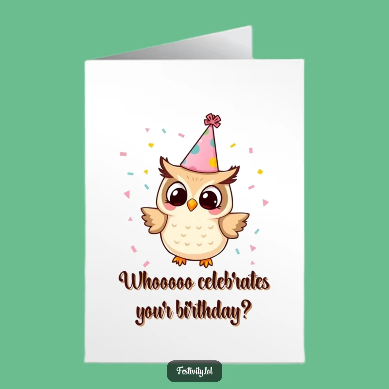 Free Printable Owl Birthday Card: Party Animal Hoot, Funny Downloadable Gift!