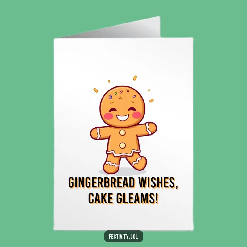 Free Printable Gingerbread Man Birthday Card: Funny Downloadable Gift for Bakers & Foodies
