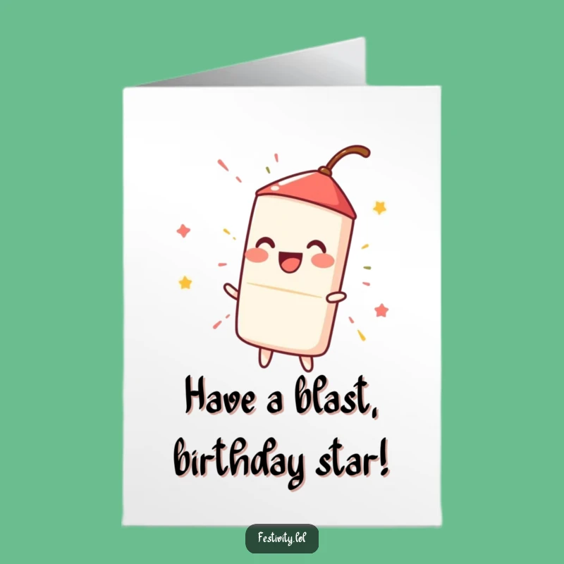 Free Printable Funny Birthday Card: Firecracker Spark Birthday - Explosive Celebration Download