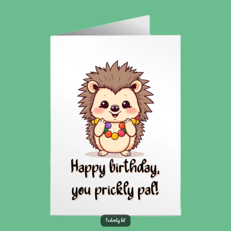 Hedgehog Birthday Card: Free Printable, Festive & Funny Downloadable Gift!