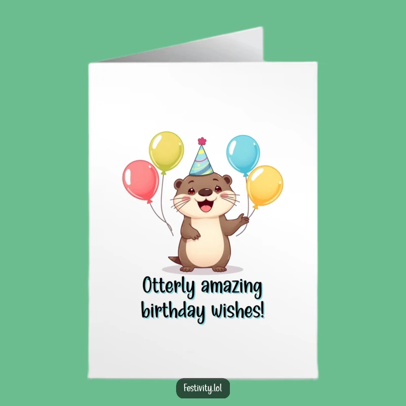 Otterly Fun Birthday Free Printable Card: Joyful DIY Downloadable Gift