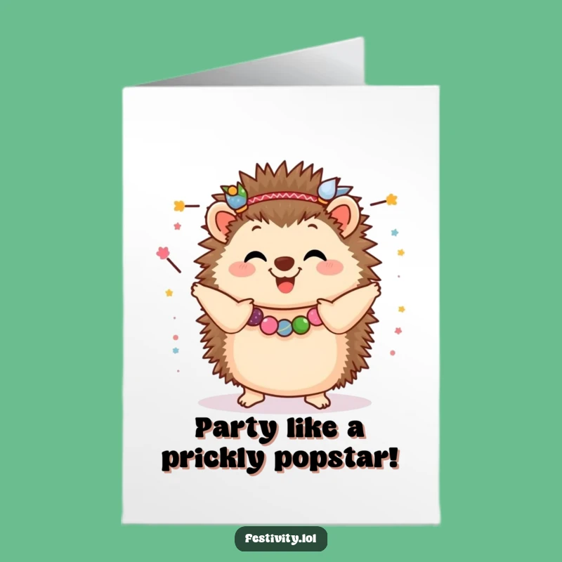 Free Printable Hedgehog Garland Birthday Card - Funny Downloadable Gift