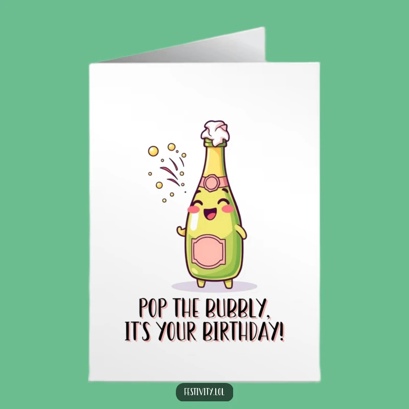 Free Printable Champagne Pop Birthday Card Funny Downloadable for Festive Celebrations