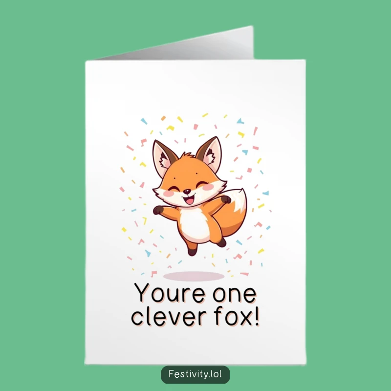 Congrats Fox Free Printable Card: Festive DIY Downloadable Gift