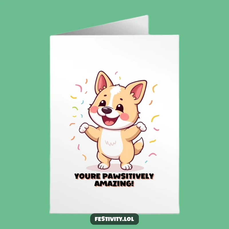 Free Printable Congrats Card: Dog Dance Party - Funny Downloadable DIY