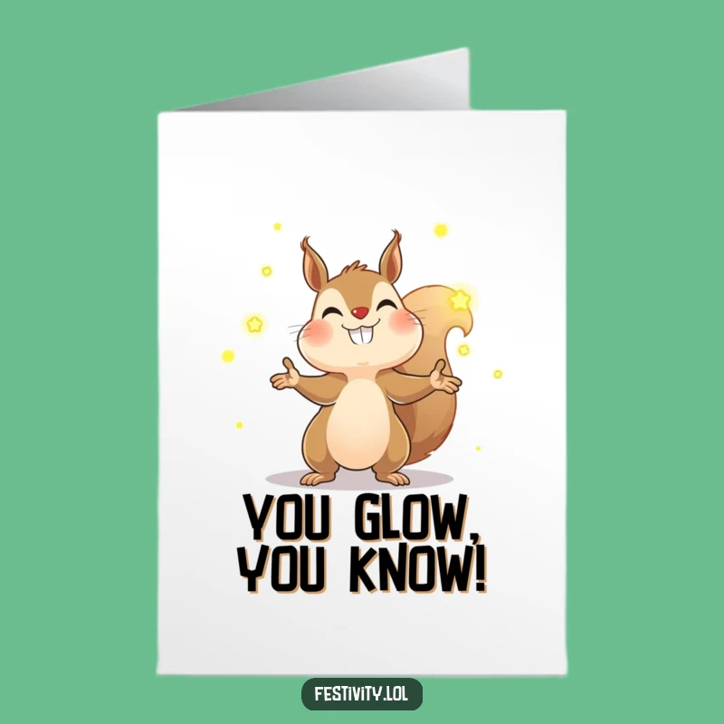 Free Printable Congrats Card: Firefly Juggling Squirrel, Humorous Downloadable Gift