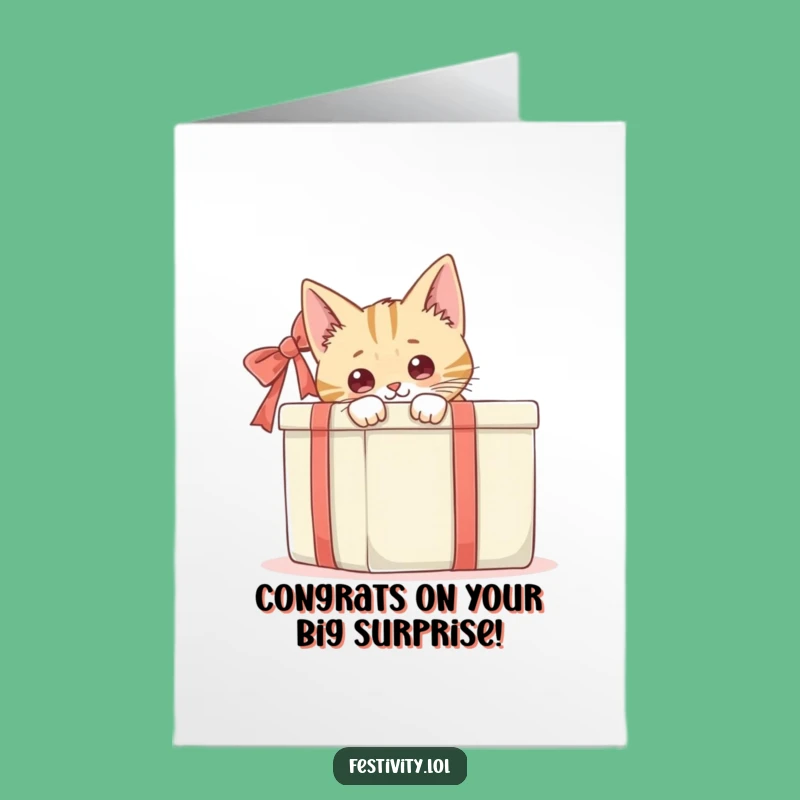 Free Printable Congrats Card: Peek-a-Boo Cat - Funny Downloadable