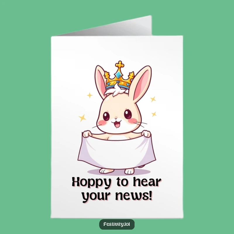 Free Printable Rabbit Congrats Card: Royal Celebration, Hilarious Downloadable!