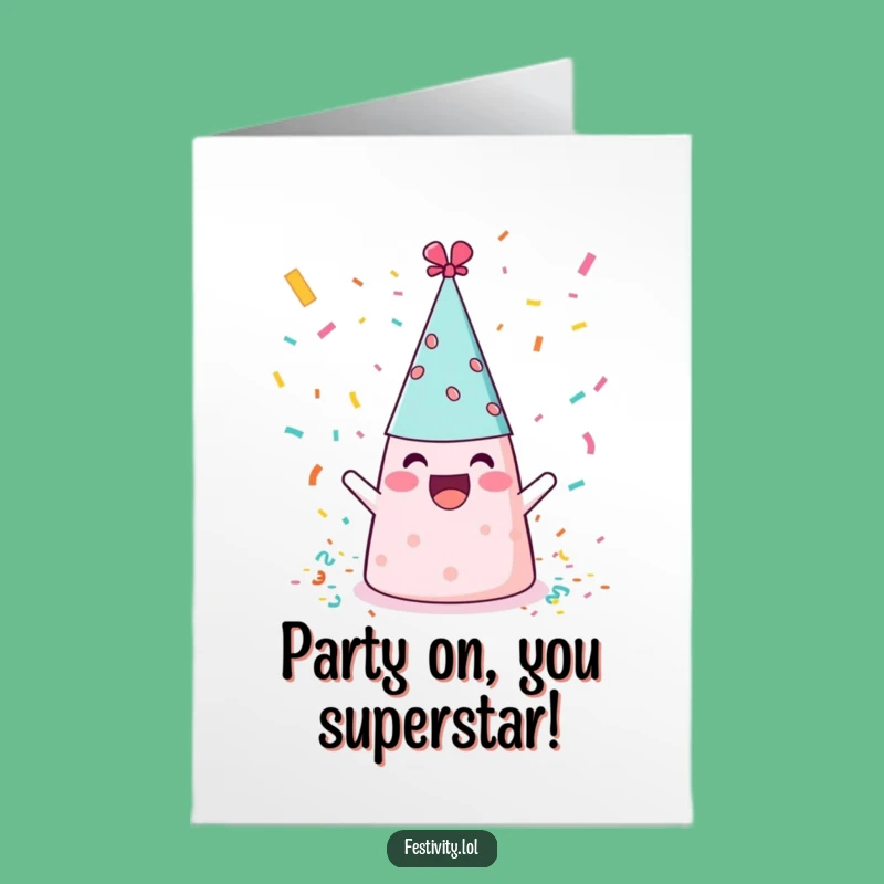 Free Printable Funny Congrats Card: Party Hat Confetti - Joyful Downloadable Gift