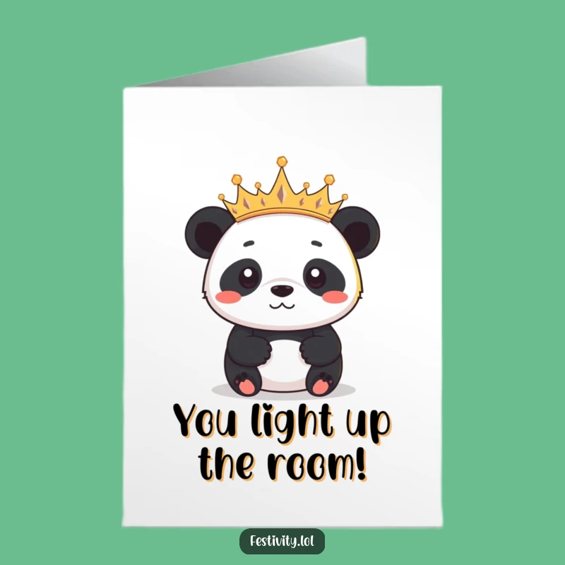 Free Printable Panda Crown Congrats Card - Bright & Funny Download