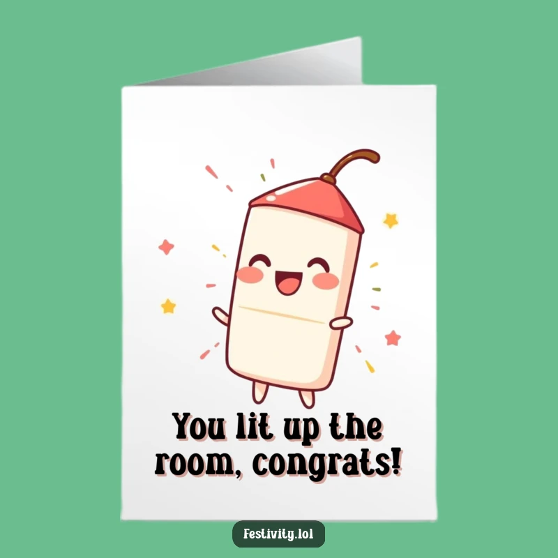 Free Printable Funny Congrats Card: Firecracker Spark - Exciting Downloadable Gift