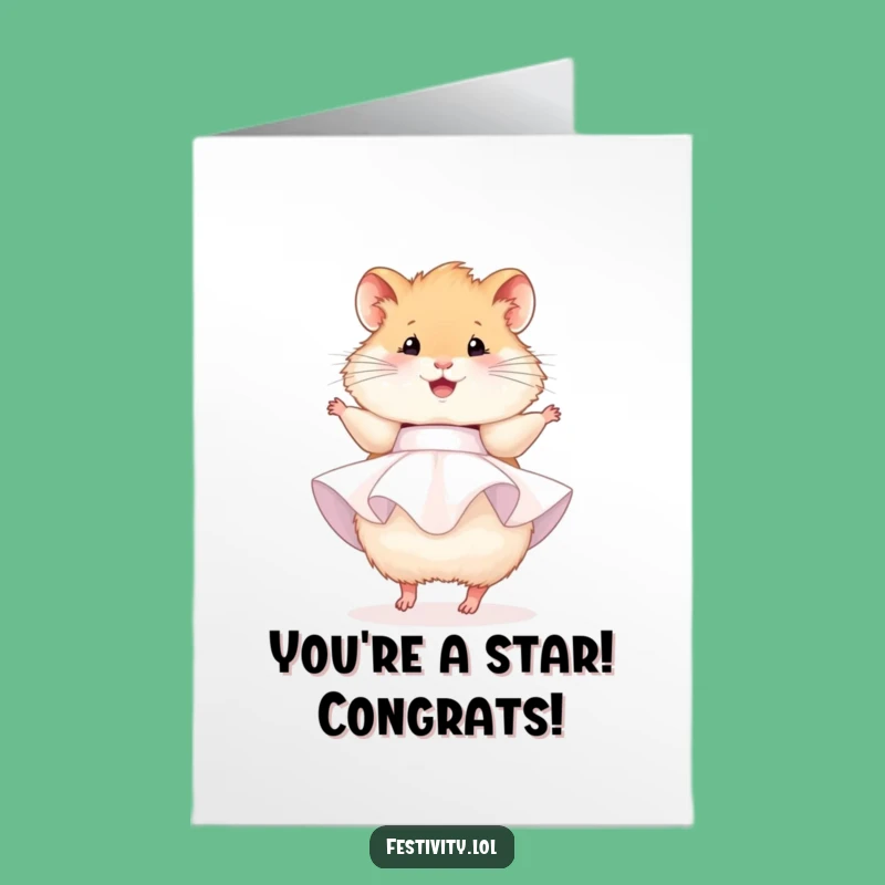 Free Printable Hamster Congrats Card: Cute DIY Downloadable for Sweet Success