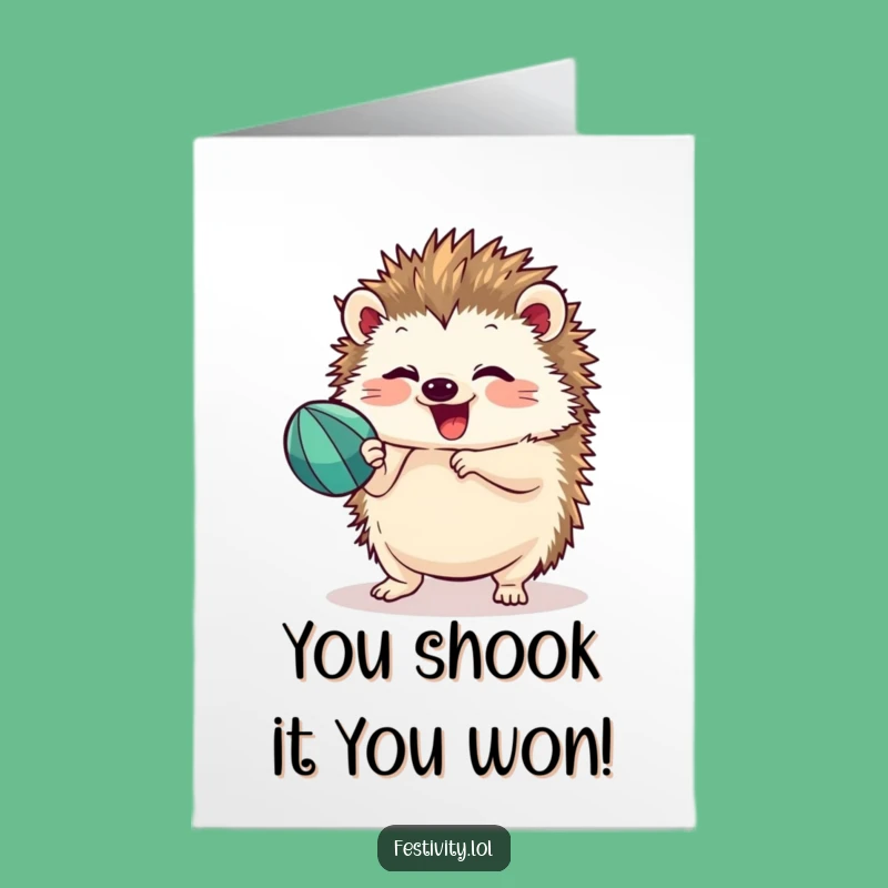 Free Printable Hedgehog Maraca Congrats Card - Humorous DIY Downloadable