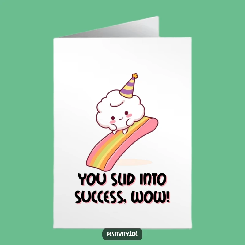 Free Printable Congrats Card: Cloud's Rainbow Trip - Funny Downloadable Fun