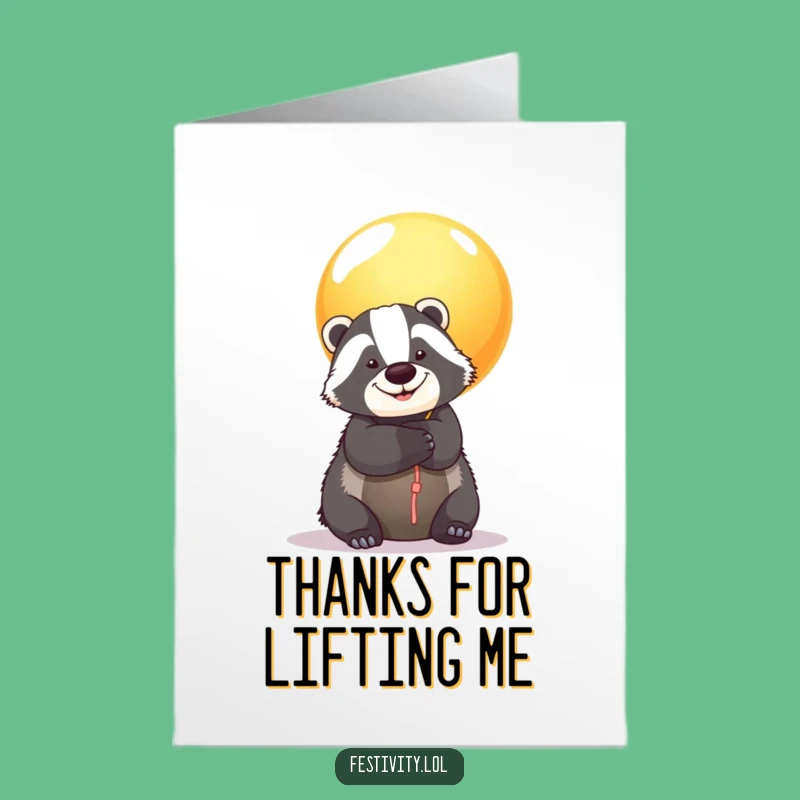 Free Printable Badger Balloon Thank You Card - Heartwarming Downloadable Gift for Gratitude