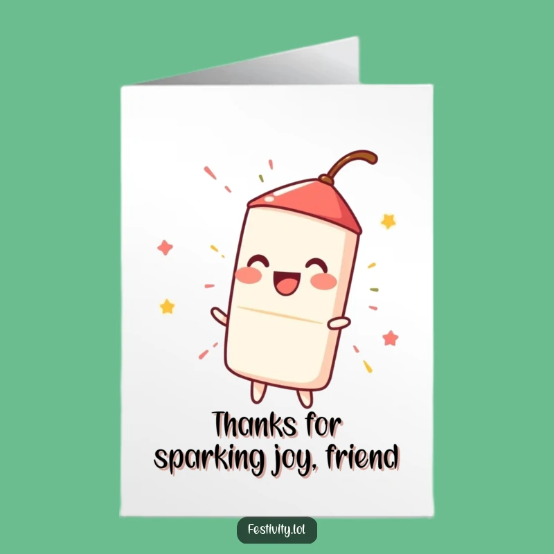 Free Printable Funny Thank You Card: Firecracker Spark - Gratitude & Excitement Download