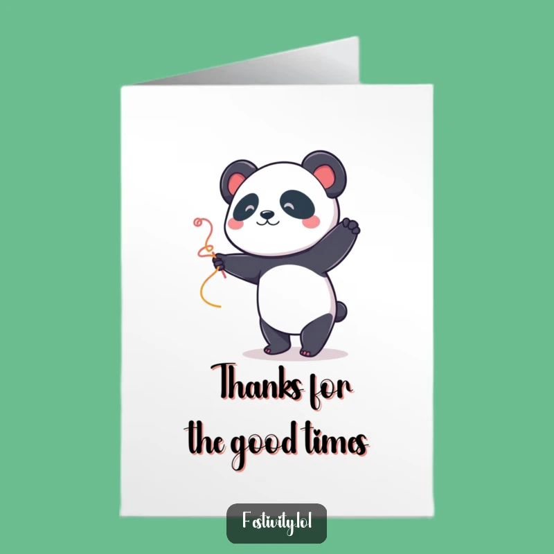 Free Printable Panda Dancer Thank You Card - Cheerful Downloadable Gift for Gratitude
