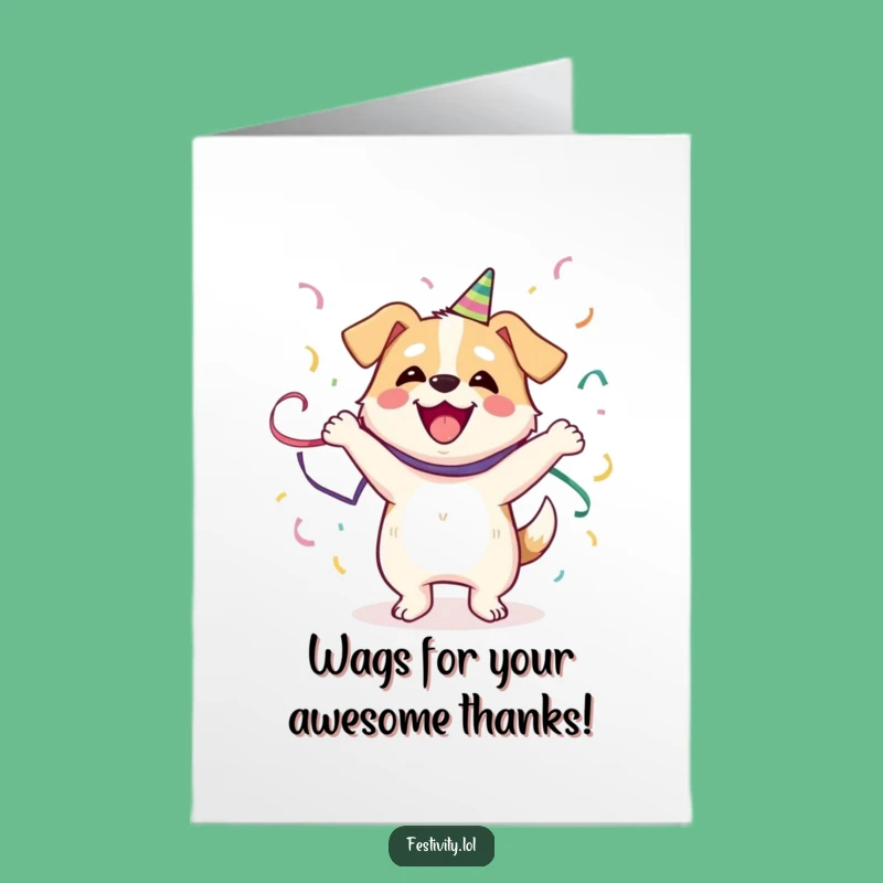 Free Printable Thank You Card: Dancing Dog Expresses Gratitude - Funny Downloadable Gift