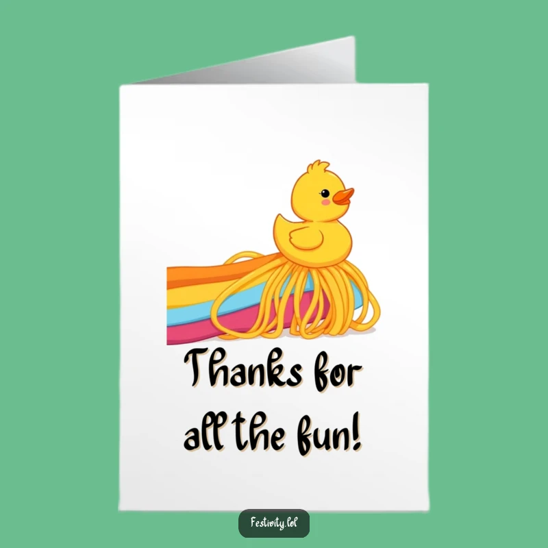 Free Printable Thank You Card: Ducky's Spaghetti Glide - A Fun Downloadable Gift