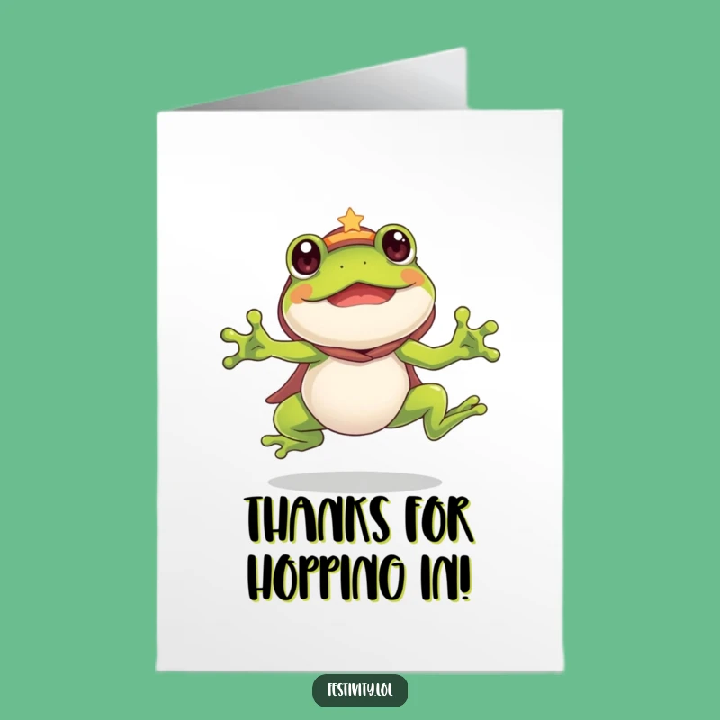 Free Printable Thank You Card: Silly Frog Thanks - Enthusiastic Downloadable Gift