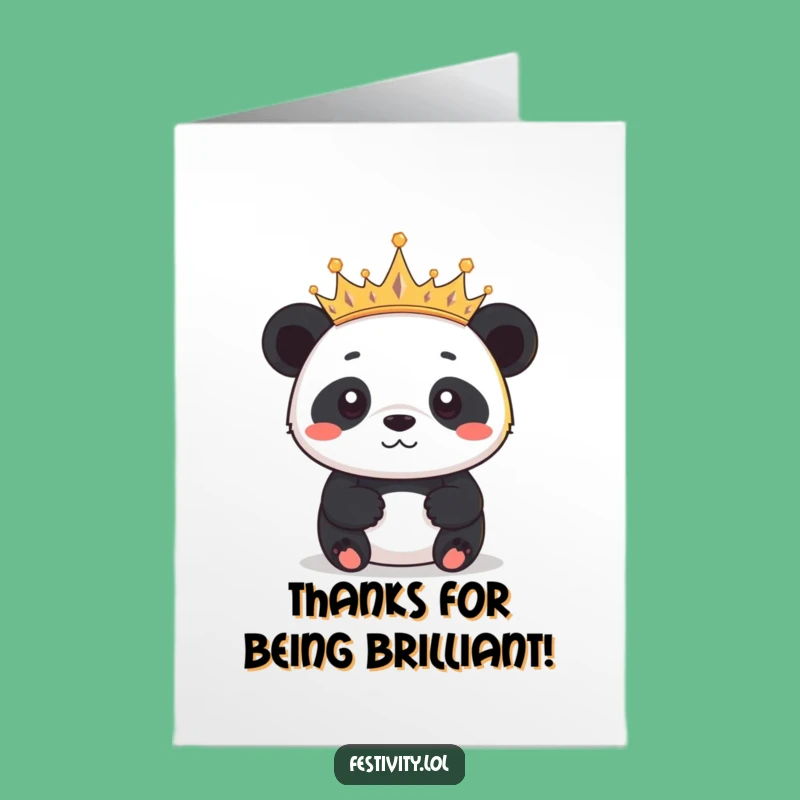 Free Printable Panda Crown Thank You Card - Charming & Funny DIY