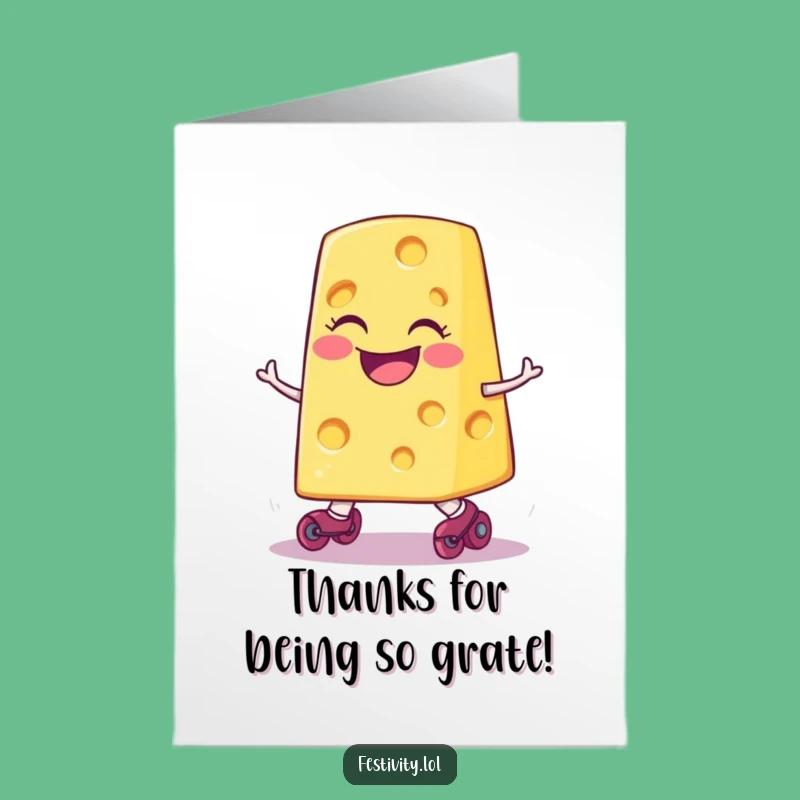 Free Printable Thank You Card: Cheesy Roller Skate Fail - A Funny Downloadable Gift