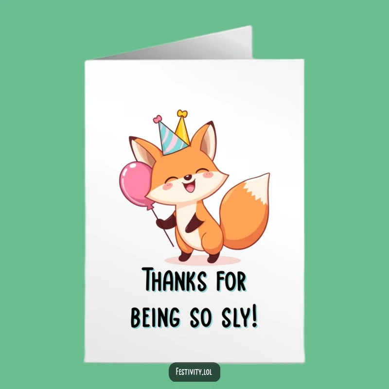 Free Printable Thank You Card: Fox's Balloon Bounce of Gratitude!