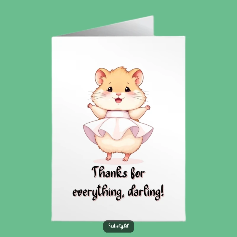 Free Printable Hamster Thank You Card: Sweet DIY Downloadable Appreciation Note