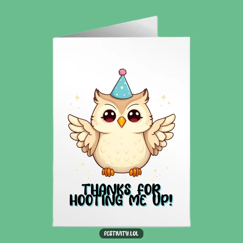 Free Printable Thank You Card: Glitter Owl Gratitude, Funny Downloadable Gift