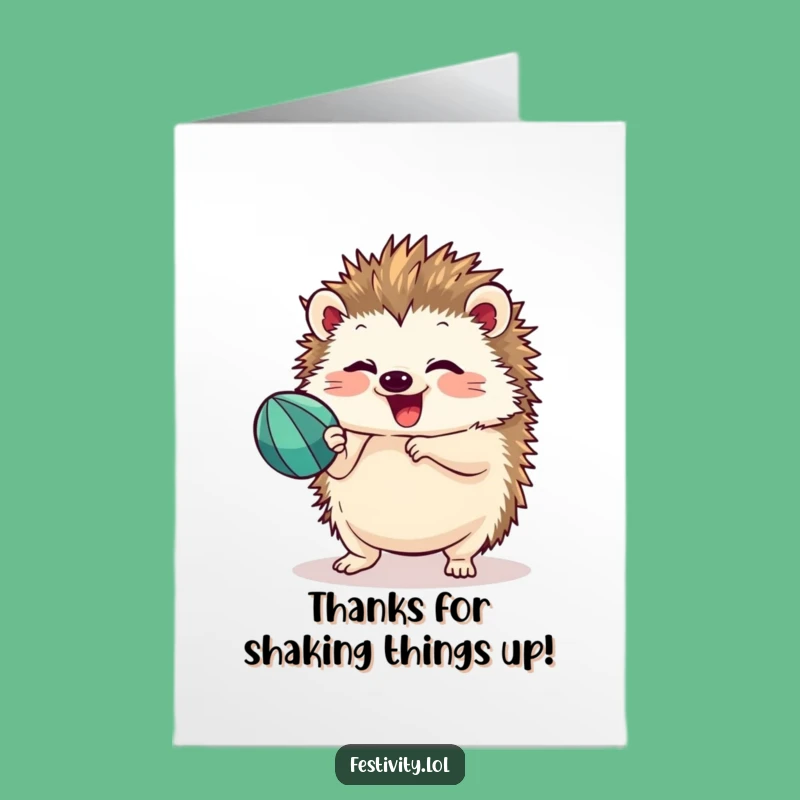 Free Printable Hedgehog Maraca Thank You Card - Cute & Funny DIY Gift