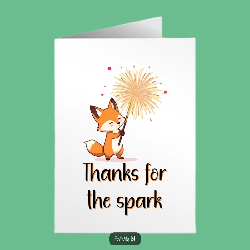 Free Printable Fox Firework Thank You Card - Funny Downloadable