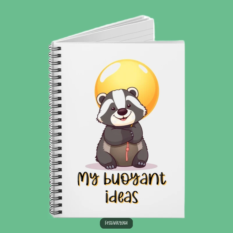 Funny Badger Balloon Notebook: Journal Your Happy Moments