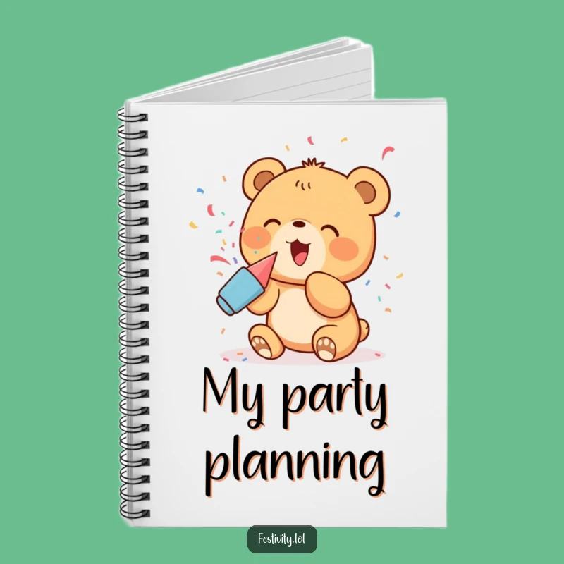 Funny Bear Cub Party Notebook: Excited Cub's Confetti Notes, Writing Humor Gift