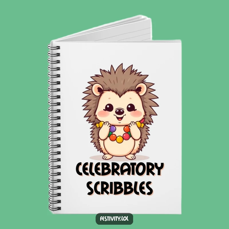 Funny Cheerful Hedgehog Notebook: Jot Down Your Happy Thoughts with Festive Flair