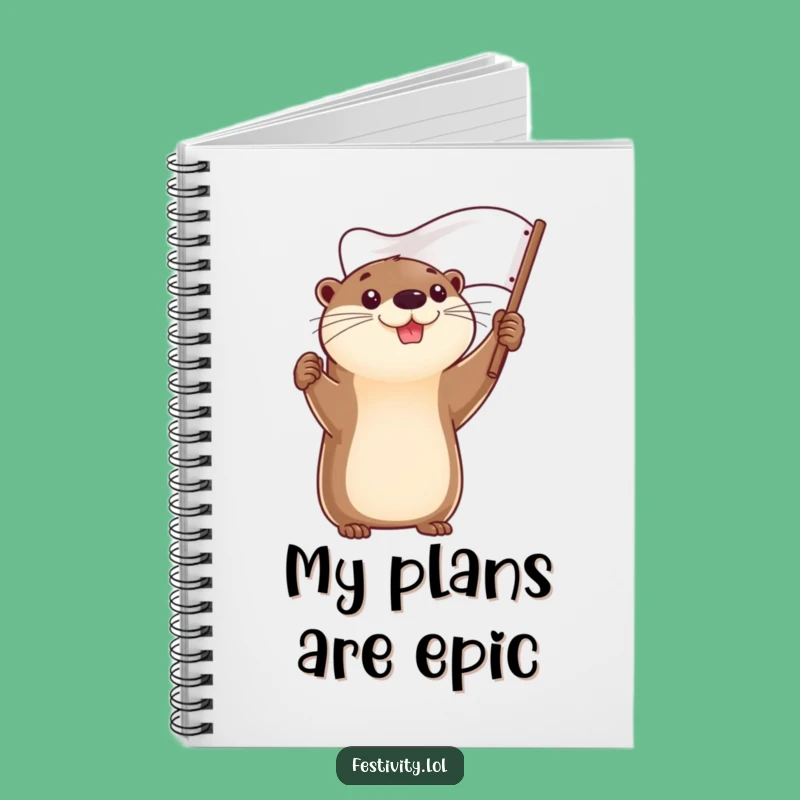 Funny Determined Otter Flag Notebook - Jot Down Your Goals!