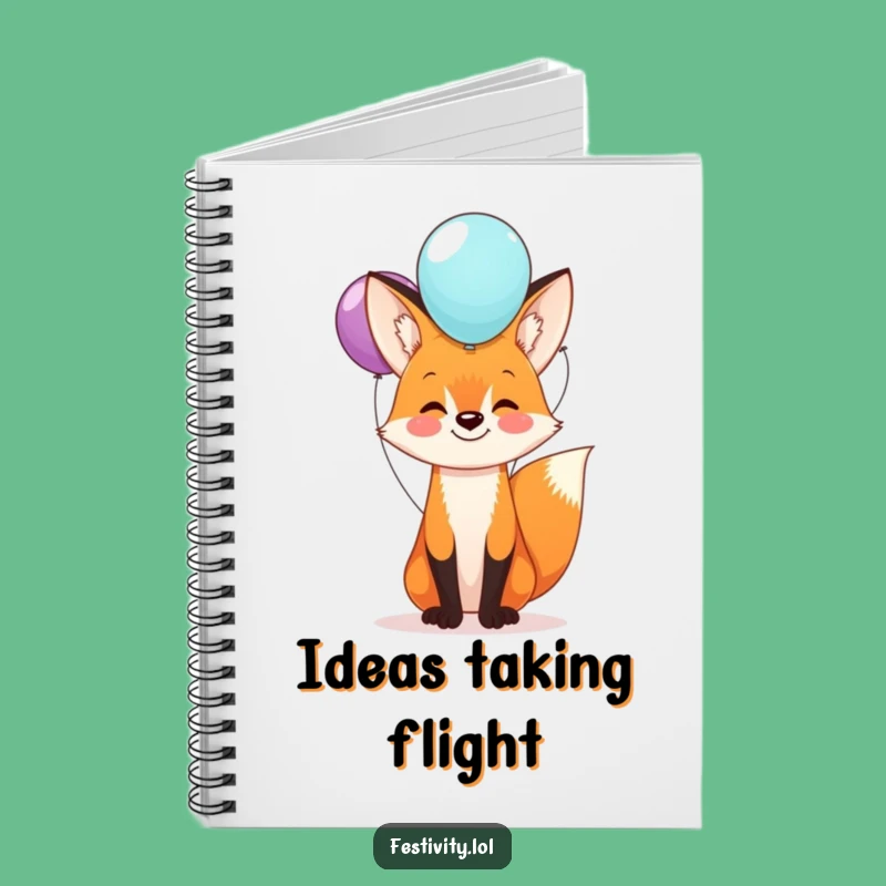 Funny Fox Balloon Notebook: Jot Down Fun, Balanced Ideas, Gift