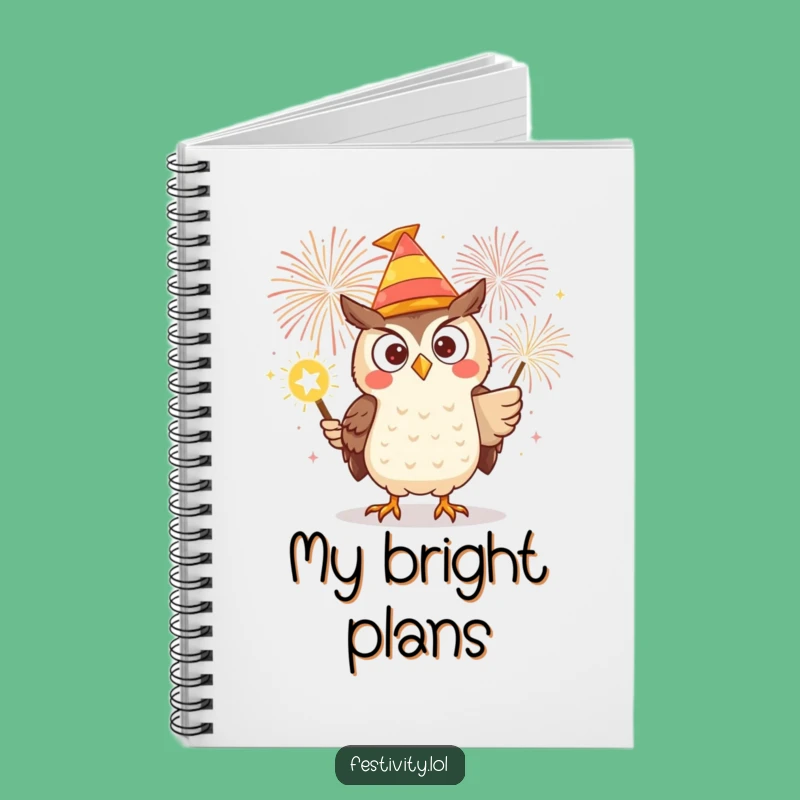 Funny Owl Firework Notebook: Jot Down Ideas with Daring Flair!