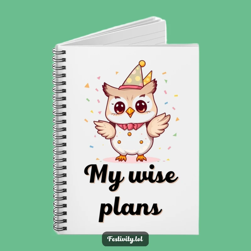 Funny Owl Party Notebook: Tiny Planner's Confetti Journal, Festive Funny Gift