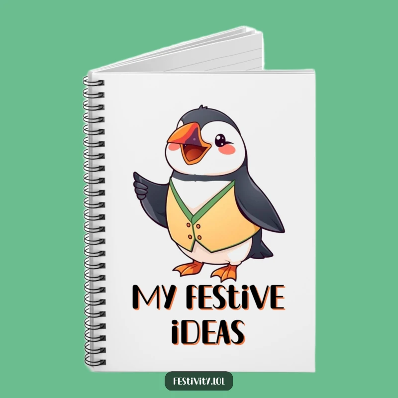 Funny Puffin Flag Notebook: Jot Down Festive Ideas