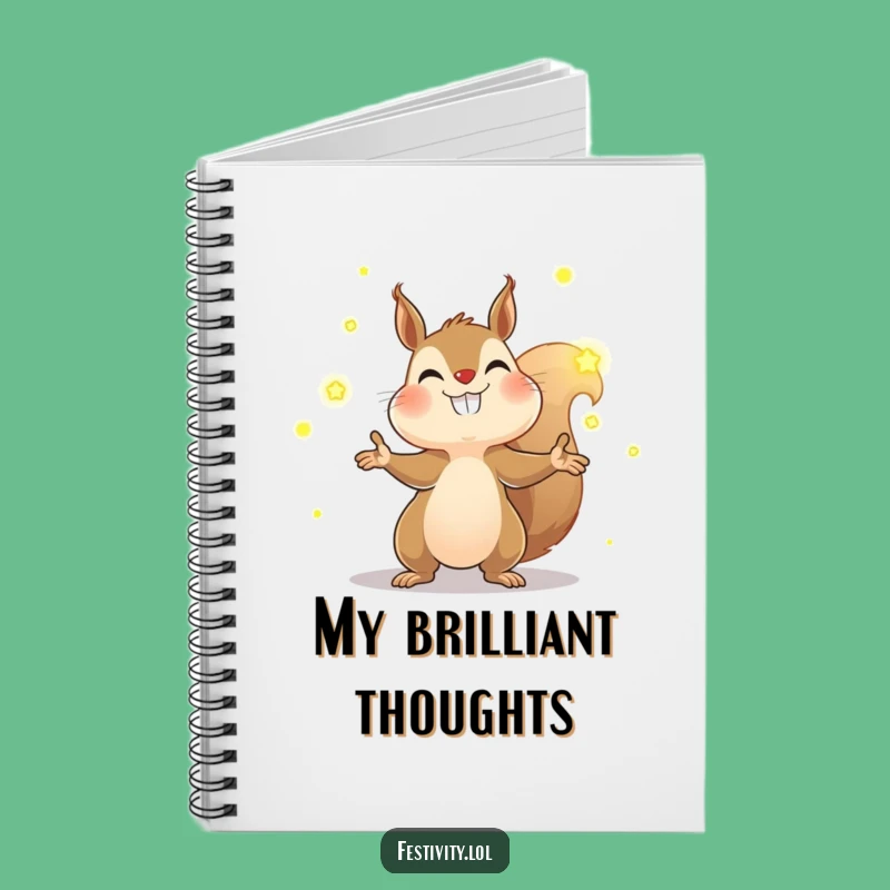 Funny Squirrel Firefly Notebook: Jot Down Ideas, Glowing Focus, Gift